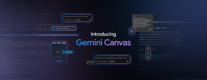 Google presenta Gemini Canvas y Audio Overview